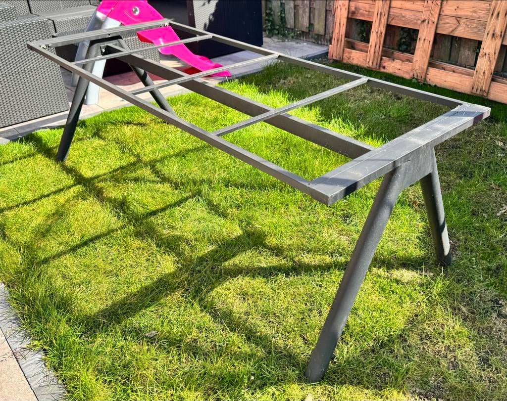 Metaal Tafelframe Antraciet ( zonder tafelblad)., Ophalen, Gebruikt, Rechthoekig, Metaal