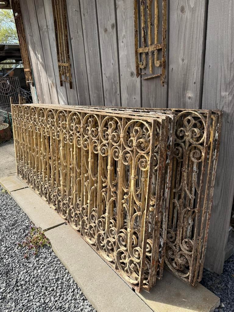 60 x meter authentiek antiek hekwerk i.z.g.s., Ophalen of Verzenden, IJzer, Sierhekwerk