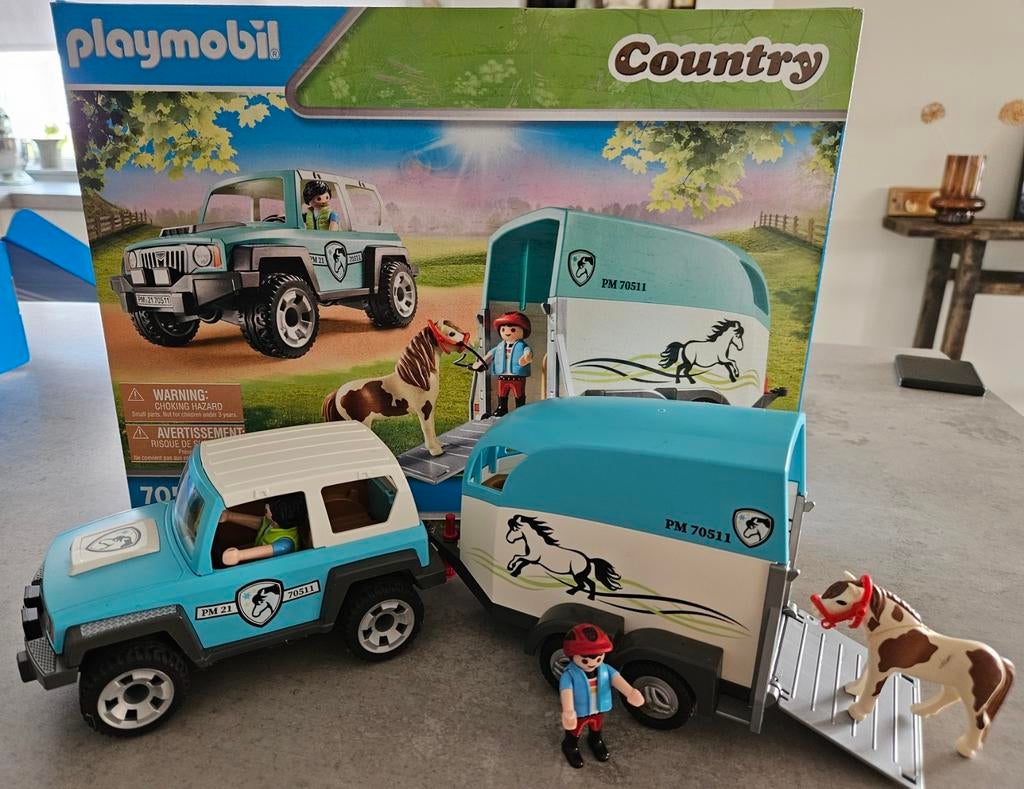 Playmobil Country 70511 Jeep met paardentrailer, Ophalen of Verzenden, Zo goed als nieuw