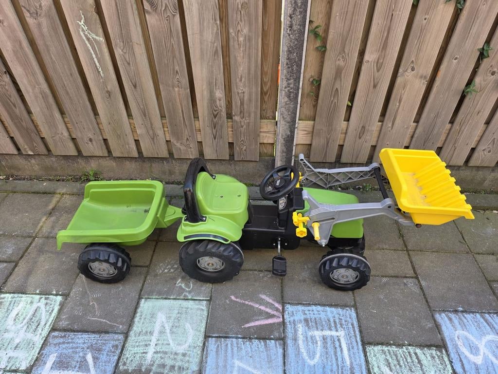 RollyToys RollyKid Traptractor met Frontlader & Aanhanger, Ophalen, Zo goed als nieuw, Trapvoertuig