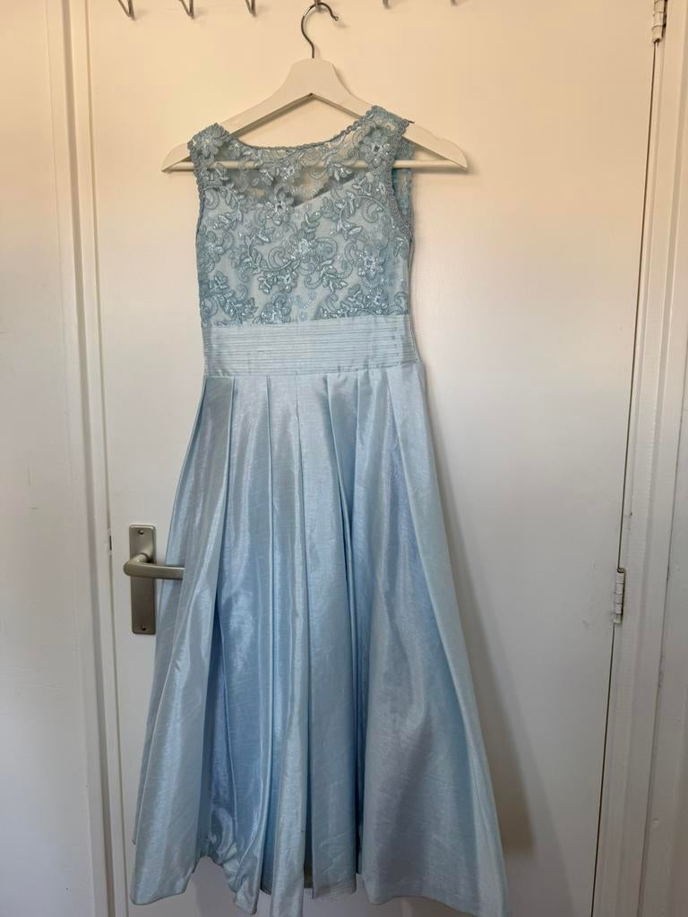 Blauwe avondjurk voor kinderen (maat XS), Ophalen, Galajurk, Blauw, Zo goed als nieuw