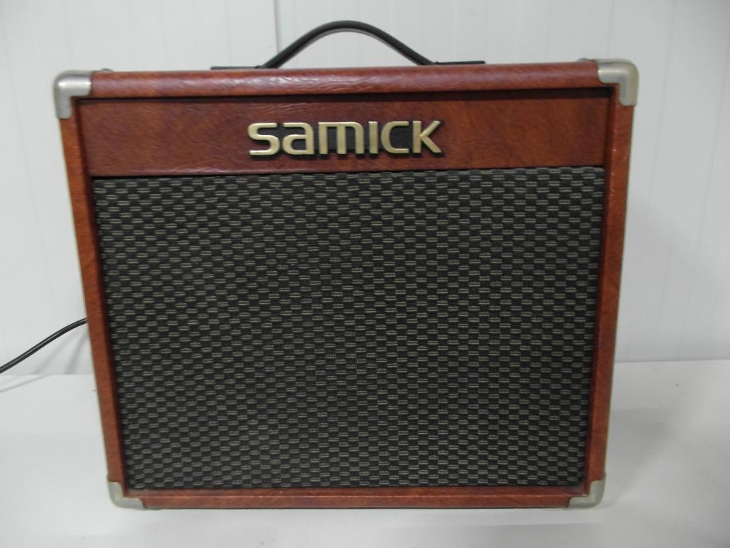 Samick Gitaarversterker met 2 microfoons 2switchonline, Ophalen, Zo goed als nieuw, Gitaar, Minder dan 50 watt