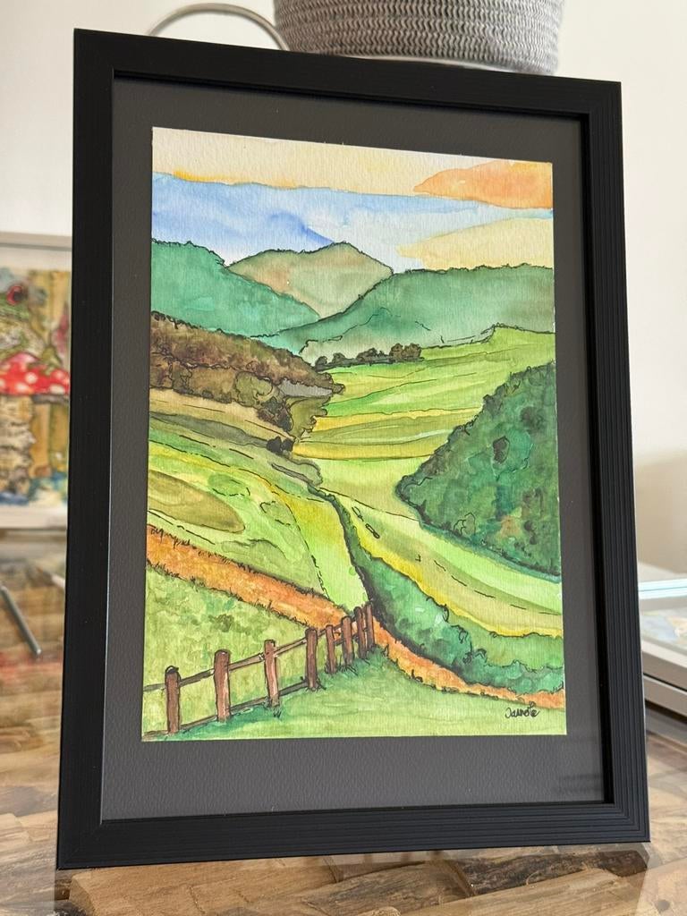 Aquarel /landschap ver gezicht, Ophalen of Verzenden