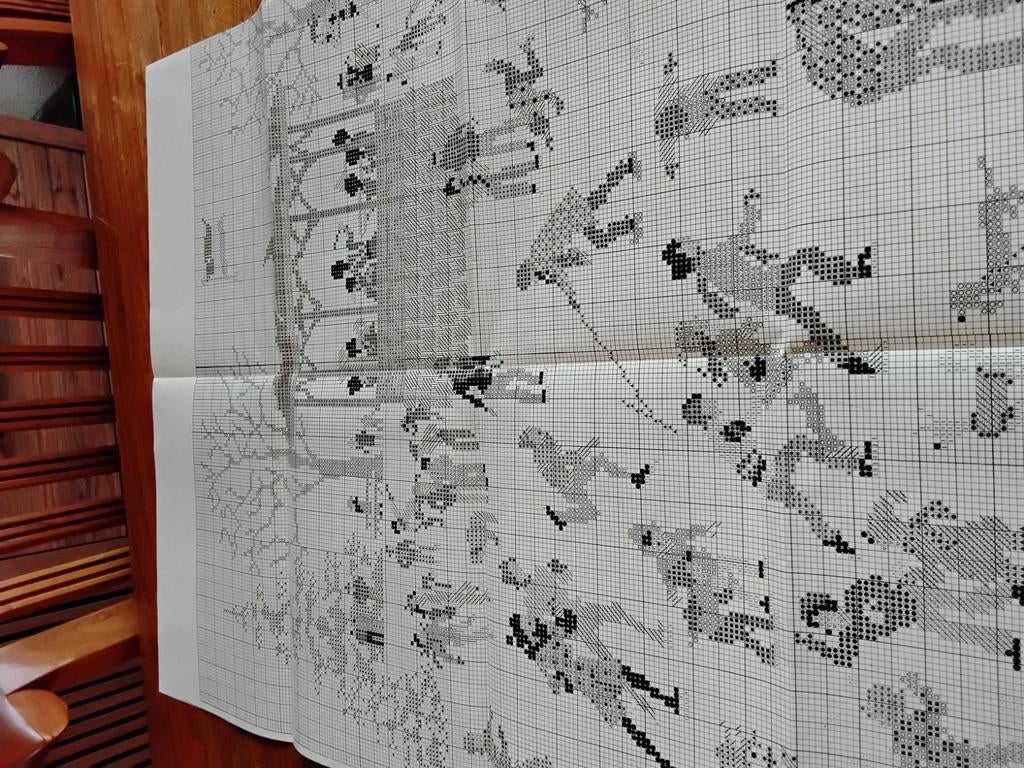 Borduurpatroon wandkleed winter met schaatsers, Ophalen of Verzenden, Patroon