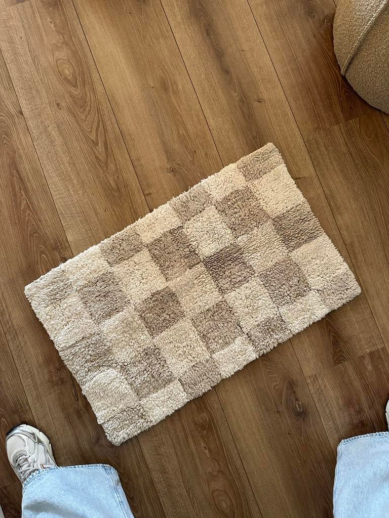 Badmat Taupe/Beige 80x50cm TILTIL, Ophalen of Verzenden, Nieuw, Beige, Badmat