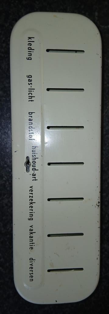 Vintage geldkistje/spaarsysteem van Brabantia, Ophalen of Verzenden, Gebruikt, Metaal of Blik, Overige thema's