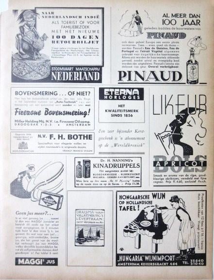 9 bladzijden vintage advertenties reclames uit 1937, Ophalen of Verzenden, Gebruikt, Overige typen