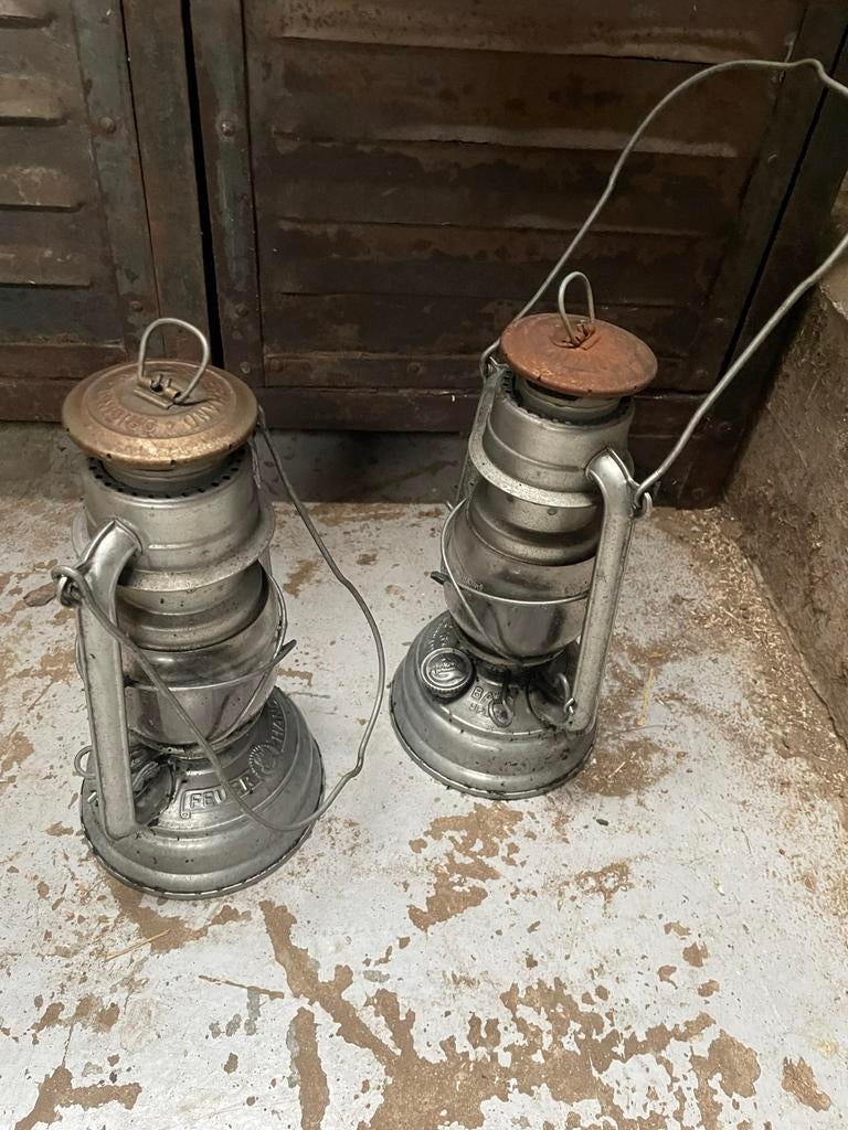 Set van 2 Vintage Feuerhand Stormlantaarns, Antiek en Kunst, Antiek | Lampen, Ophalen