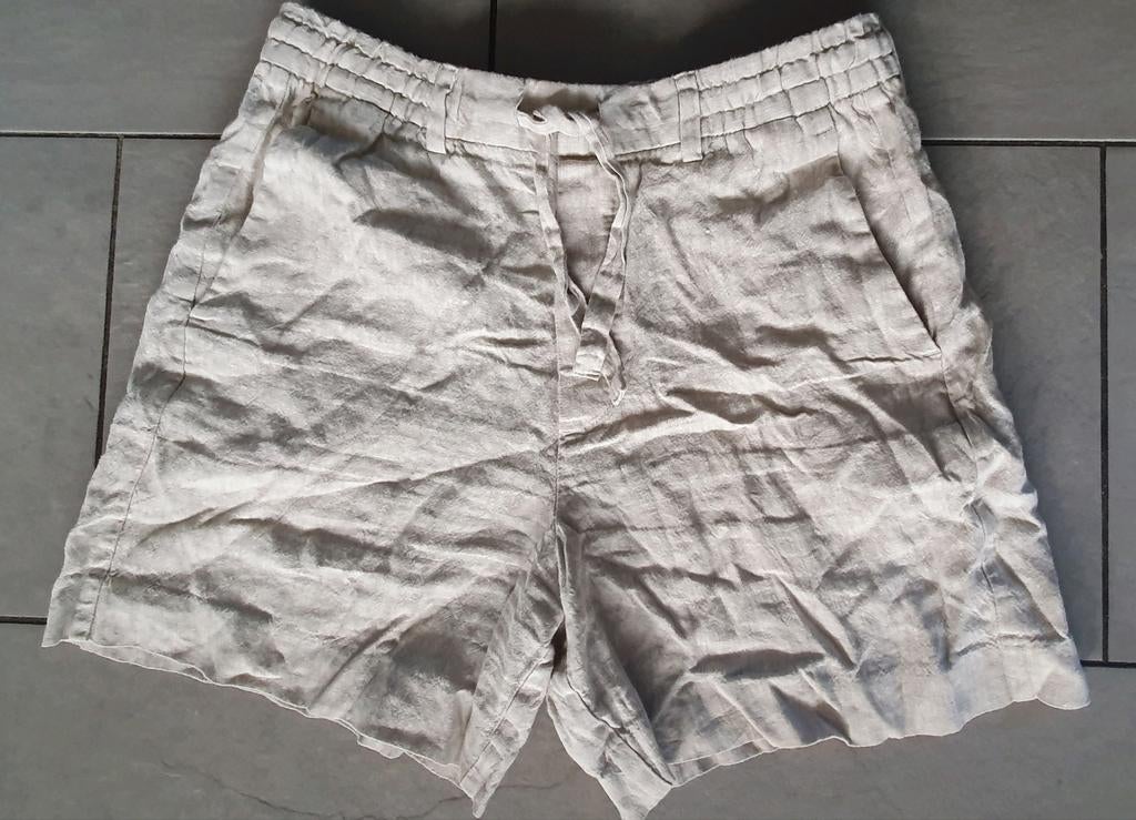 Heren linnen korte broek Zara maat M, Maat 48/50 (M), Beige, Ophalen of Verzenden, Zo goed als nieuw