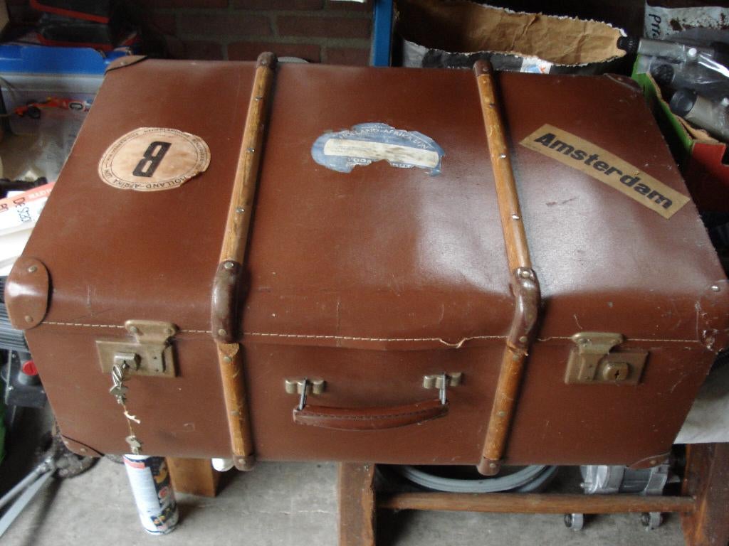 koffer/hut koffer, Sieraden, Tassen en Uiterlijk, Koffers, Ophalen, Gebruikt, Hard kunststof, Slot