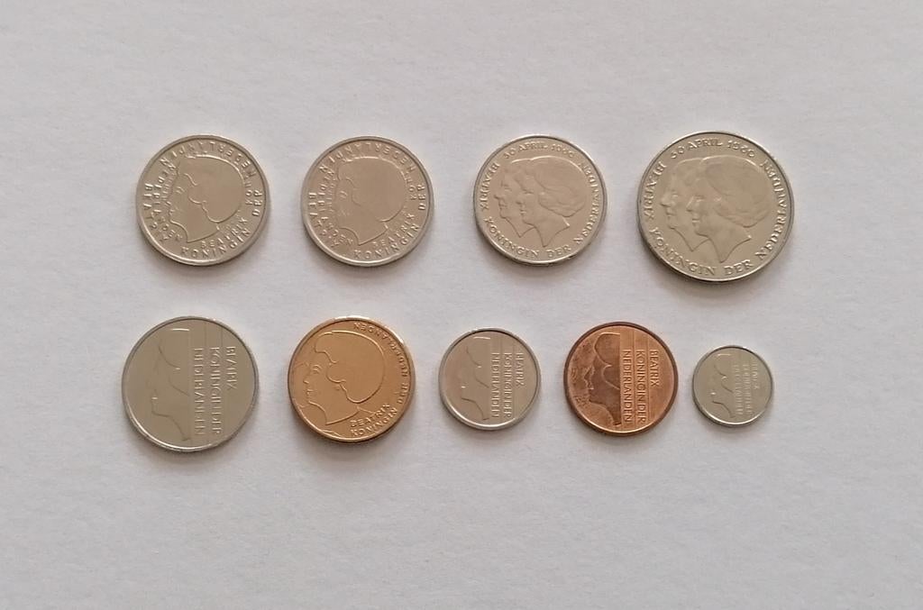 Diverse Gulden munten, Postzegels en Munten, Munten | Nederland, Ophalen, Koningin Beatrix, Setje