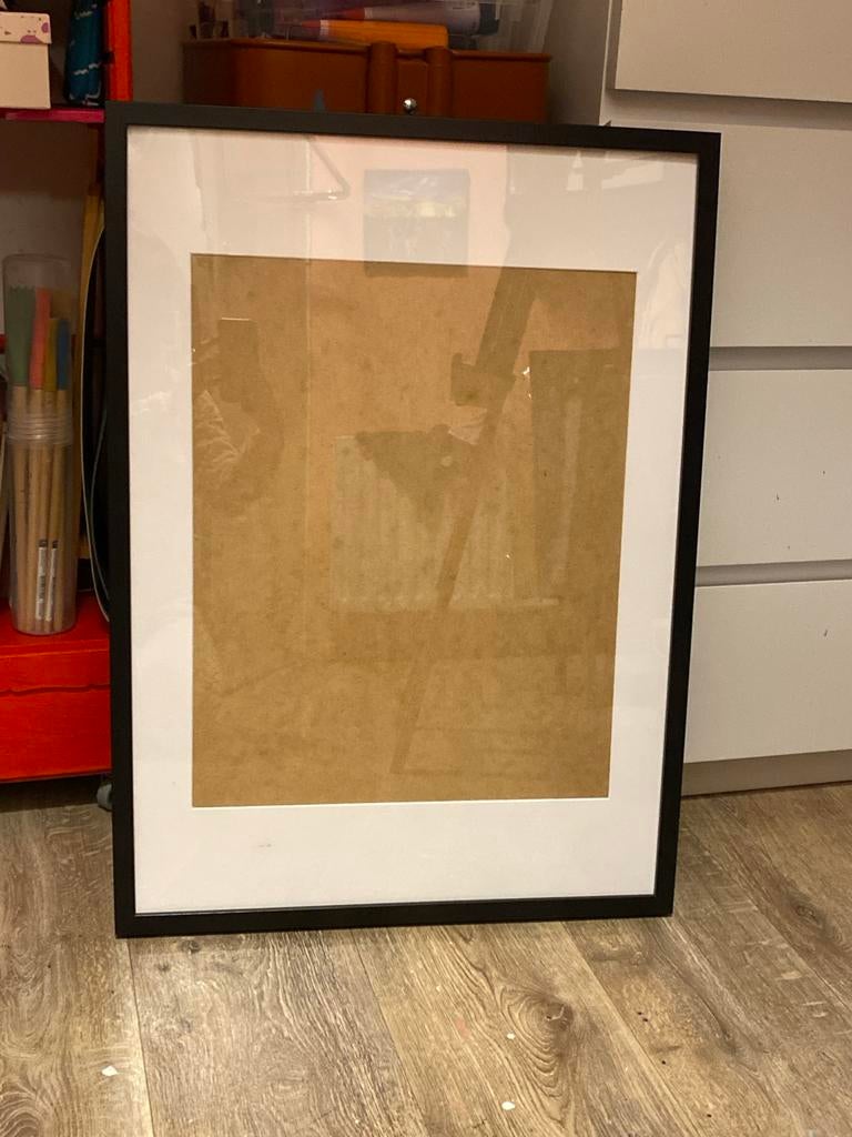 Ikea lijst 50x70 cm, zwart, Huis en Inrichting, Woonaccessoires | Lijsten, Ophalen, Gebruikt, Hout, 50 tot 75 cm