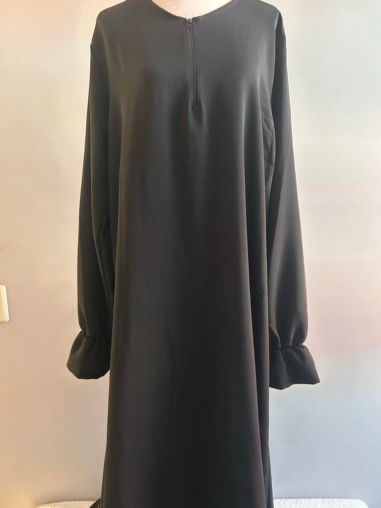 Mooie zwarte Abaya met rits, maat S, Ophalen of Verzenden, Zo goed als nieuw, Maat 36 (S), Zwart
