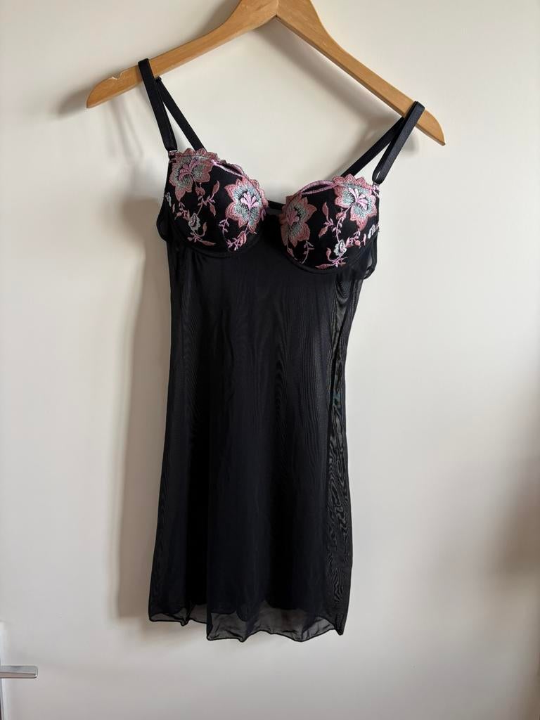 Sexy doorzichtig zwart lingeriejurkje, Ophalen of Verzenden, Zwart, Body of Korset