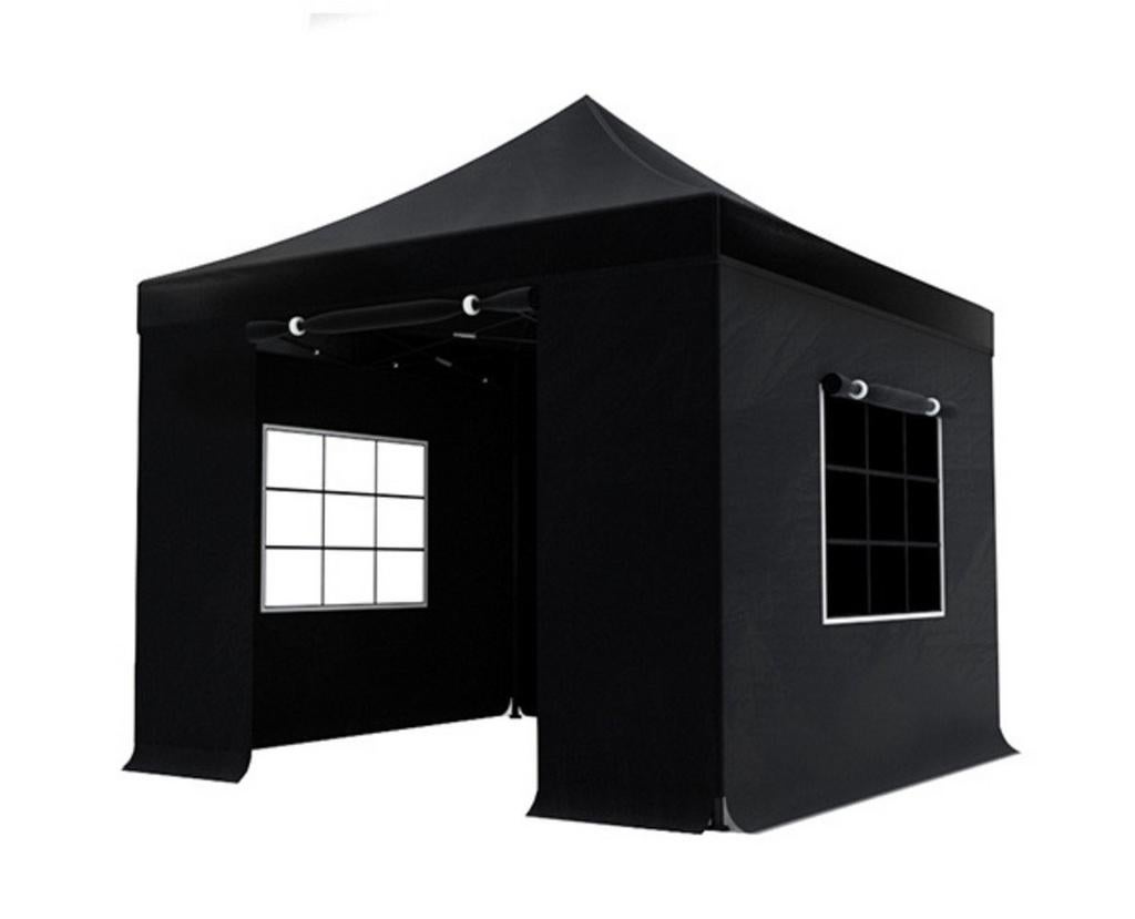 Nieuwe partytent 3x3 meter zwart met ramen en rolluiken, Tuin en Terras, Ophalen, Nieuw, Minder dan 5 meter