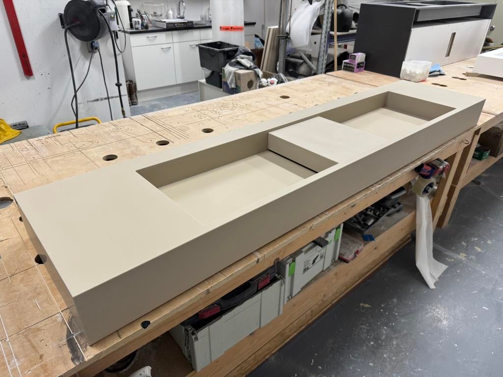 Hi-macs solid surface wastafel 2.00 mtr, Doe-het-zelf en Verbouw, Sanitair, Nieuw, Wastafel, Ophalen