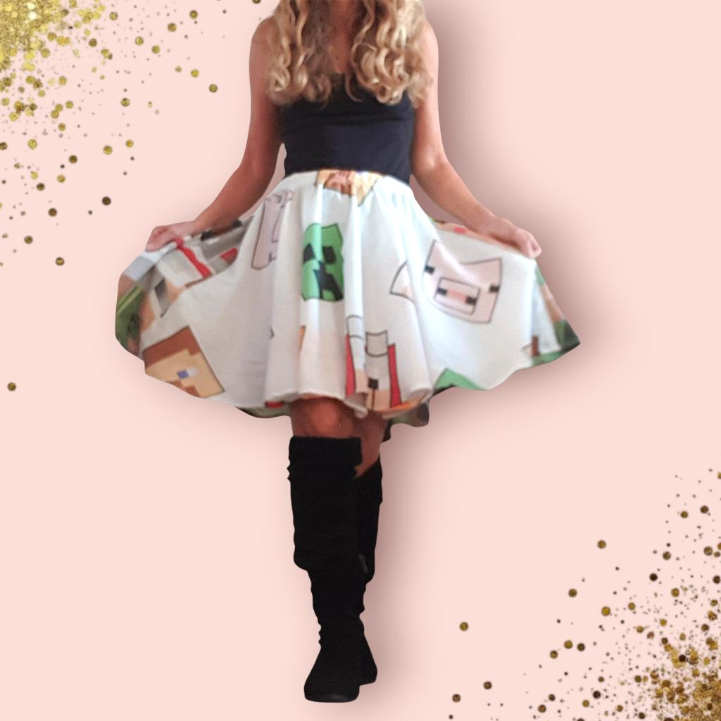 Carnaval themafeest rokje Mine Craft recycled ca 38/40 Nieuw, Maat 38/40 (M), Overige kleuren, -, -