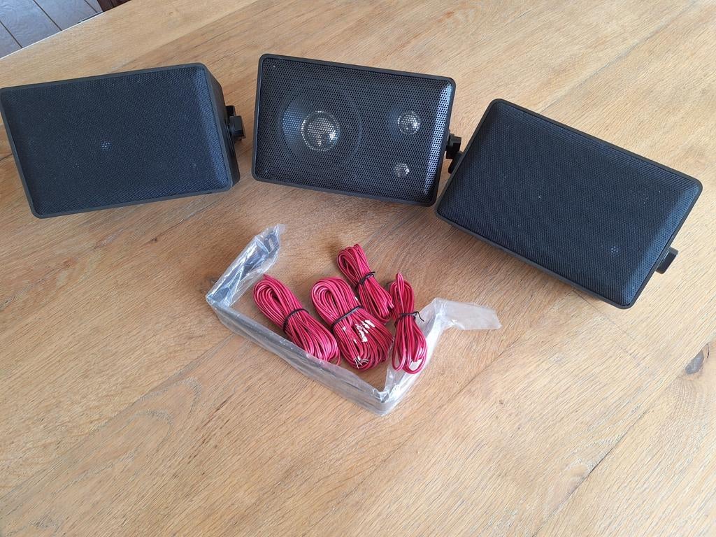 Setje vintage Marquant luidsprekers, Ophalen of Verzenden, Gebruikt, Front, Rear of Stereo speakers, Overige merken