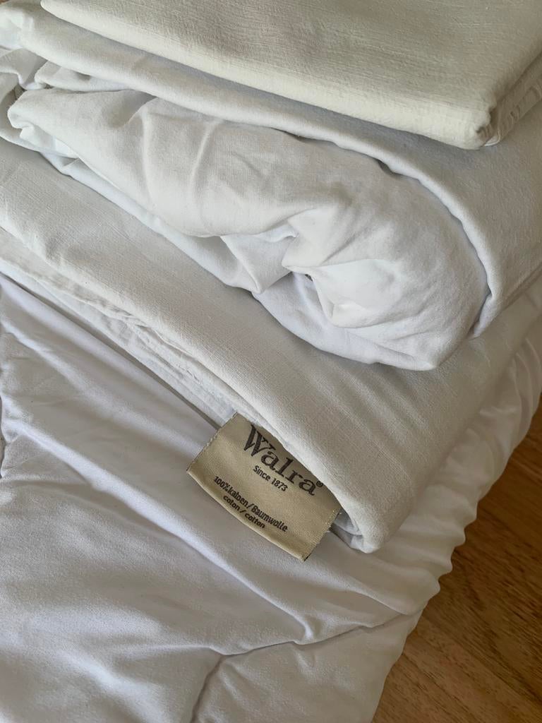 2 seizoenen 1 pers. dekbed en wit beddengoed, Wit, Tweepersoons, Ophalen of Verzenden, Deken of Dekbed