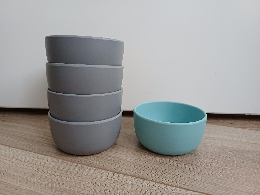 Royal VKB schaaltjes, diameter 10cm, grijs/mint, 10x, Overige materialen, Ophalen of Verzenden, Effen, Schaal of Schalen