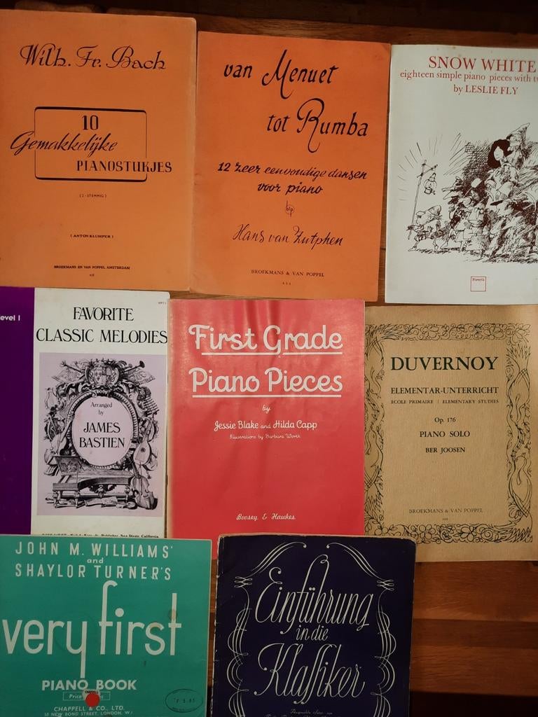 8 Pianoboeken voor de startende, beginnende pianist-koopje, Muziek en Instrumenten, Bladmuziek, Gebruikt, Klassiek, Ophalen of Verzenden