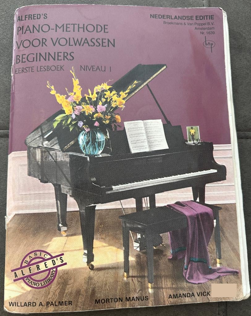Alfred's Pianomethode Volwassen Beginners Niveau 1 piano, Muziek en Instrumenten, Gebruikt, Klassiek, Les of Cursus, Ophalen of Verzenden