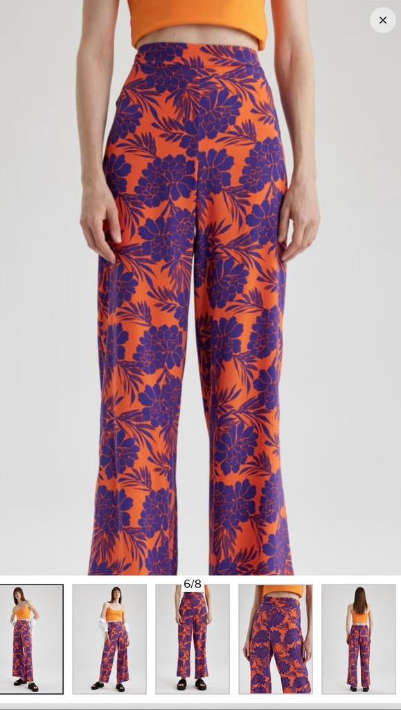 Broek Bloemenprint nieuw met prijskaartje Mt 44 merk Defacto, Maat 42/44 (L), Nieuw, Oranje, Ophalen of Verzenden