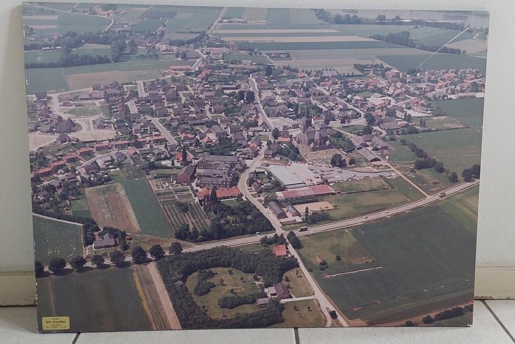 Beugen, grote luchtfoto op houten plaat J. Waarma, Ophalen, Voor 1940, Overige onderwerpen
