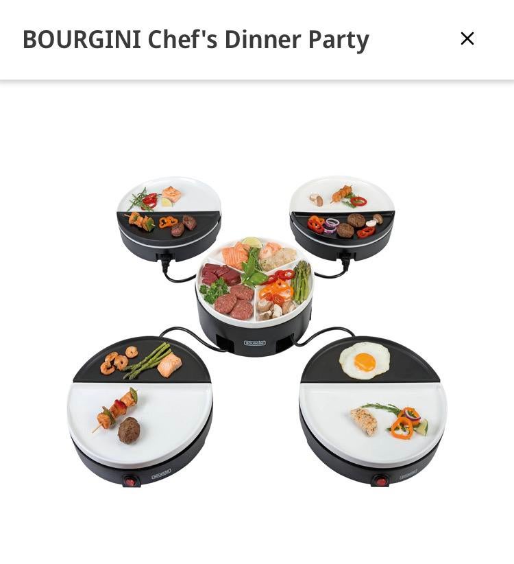 Bourgini dinner gourmetset, Witgoed en Apparatuur, Gourmetstellen, Ophalen of Verzenden, Zo goed als nieuw, 4 t/m 7 personen