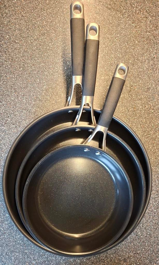 3 Hema koekenpannen set - 20, 24 en 28 cm, Ophalen of Verzenden, Rvs, Koekenpan of Braadpan