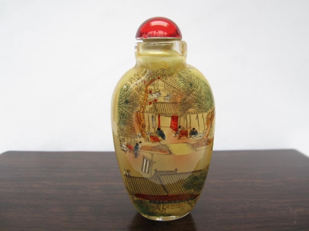 Chinese handbeschilderde snuff bottle, snuifflesje.0682#, Ophalen of Verzenden