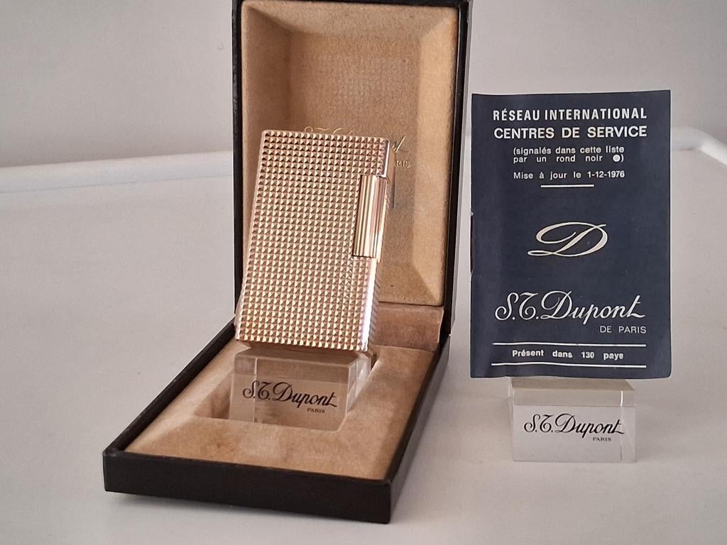 Dupont Aansteker L1 Diamant Model Goud Kleur. (NIEUW)., Ophalen of Verzenden, Nieuw, Aansteker