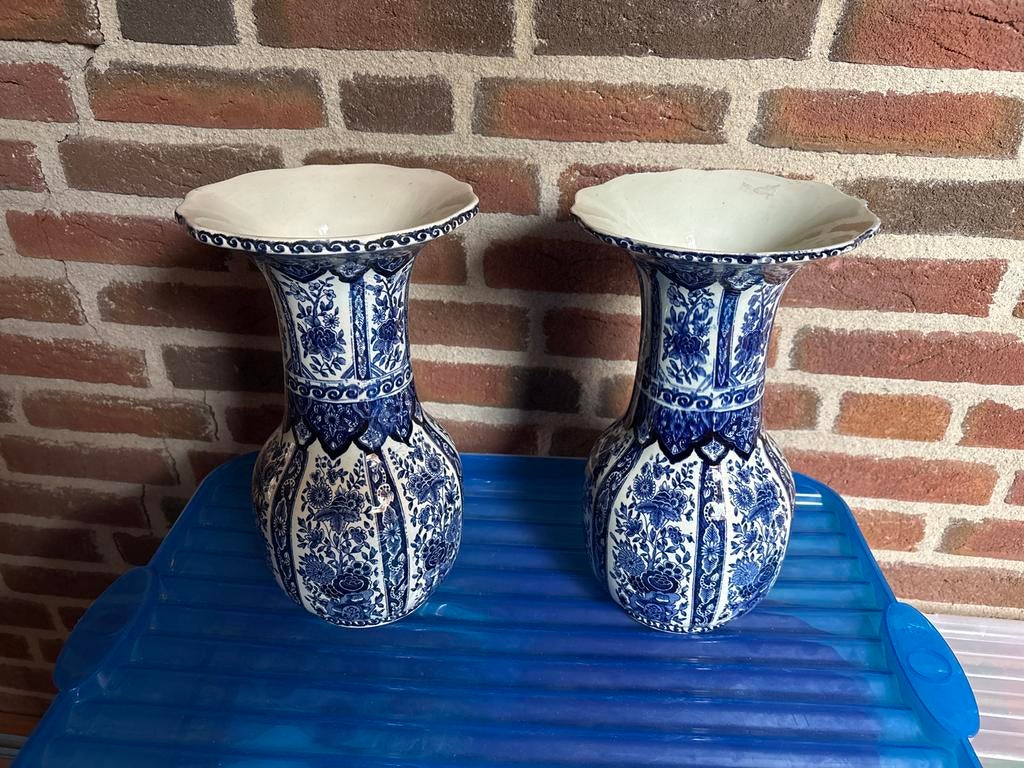 Twee Delfts blauwe vazen van Royal Sphinx, Antiek en Kunst, Ophalen