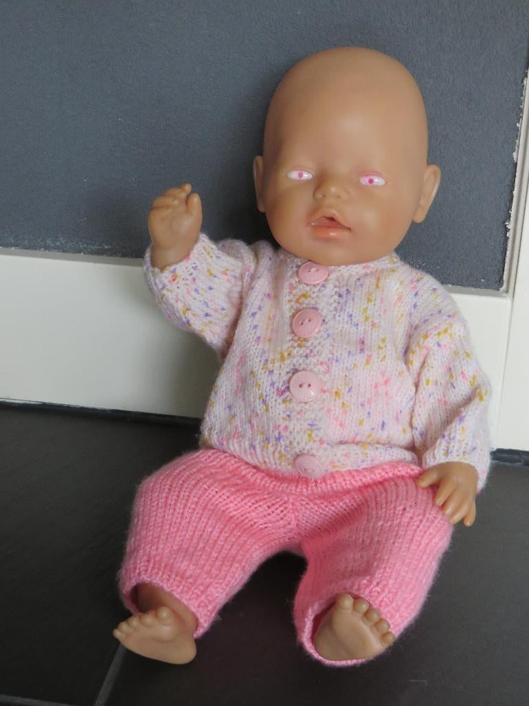 Baby born pop met gebreide kleding 42cm groot, Kinderen en Baby's, Speelgoed | Poppen, Ophalen of Verzenden, Gebruikt, Babypop