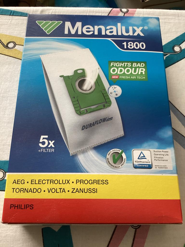 Menalux 1800 stofzuigerzakken met filter (5x), Ophalen of Verzenden, Nieuw, Stofzak, Overige typen