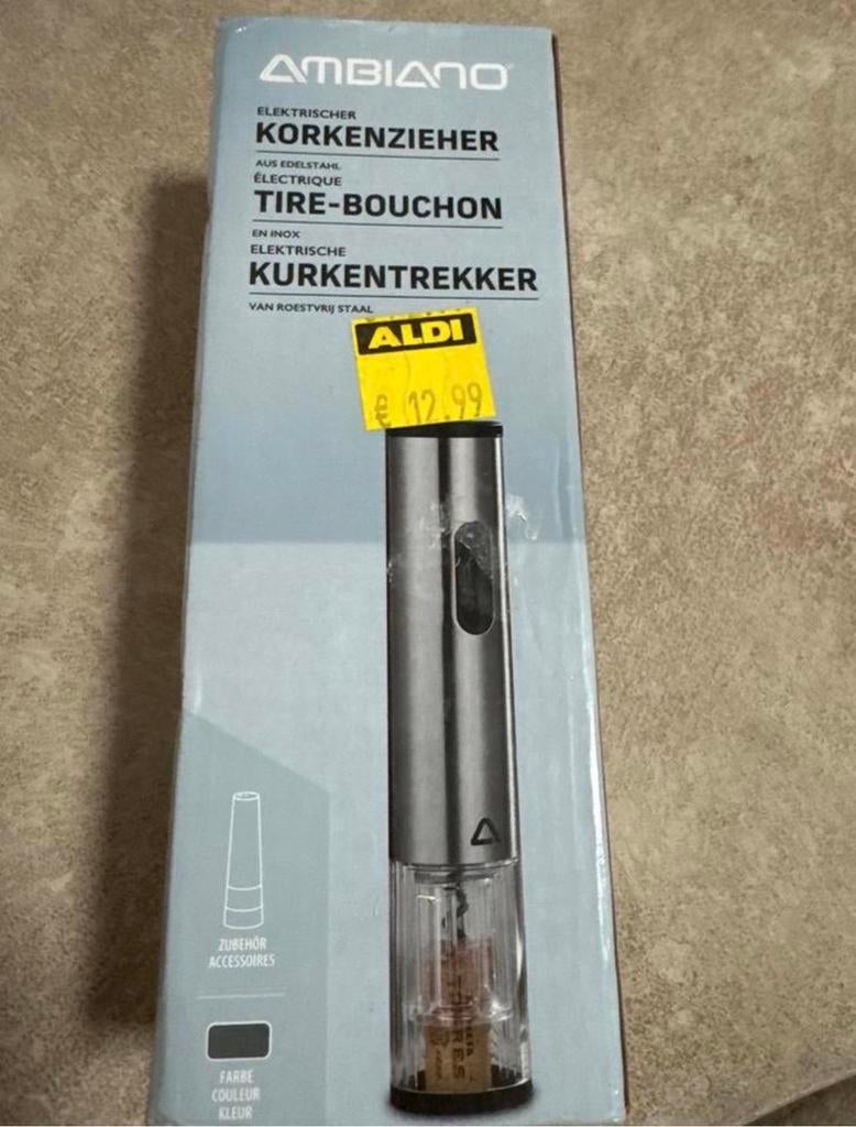 Ambiano Elektrische Kurkentrekker van Roestvrij Staal, Overige typen, Ophalen of Verzenden, Metaal, Overige merken