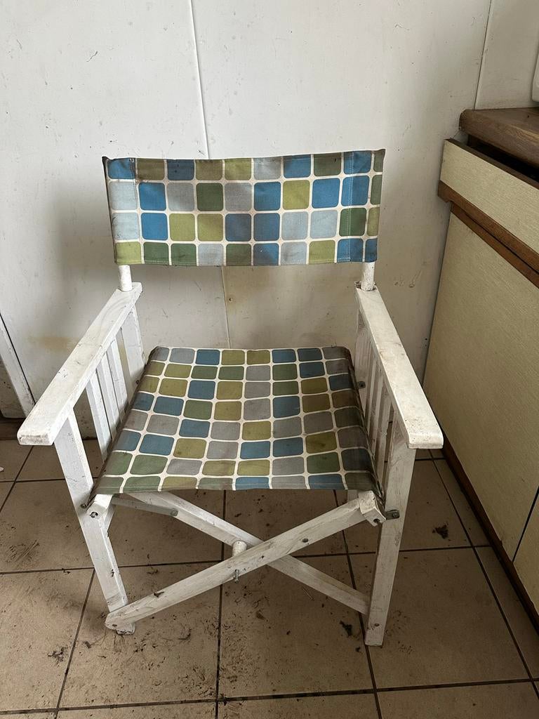 Opklapbare Regisseursstoel - Stoffig maar in Goede Staat, Ophalen, Gebruikt, Overige kleuren, Eén