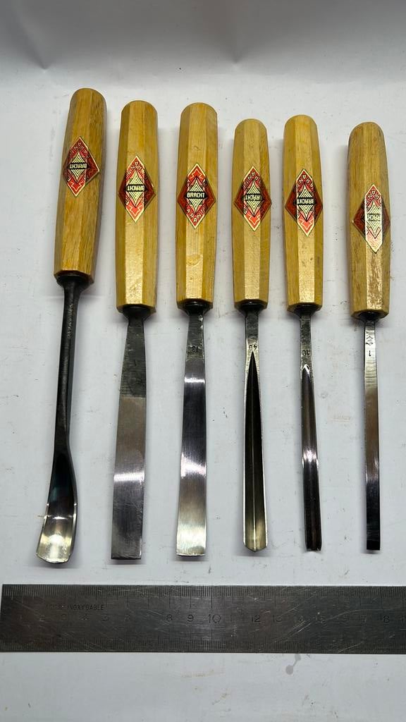 BRACHT gutsen 6x ( guts beitels beeldhouwen ), Antiek en Kunst, Antiek | Gereedschap en Instrumenten, Ophalen of Verzenden