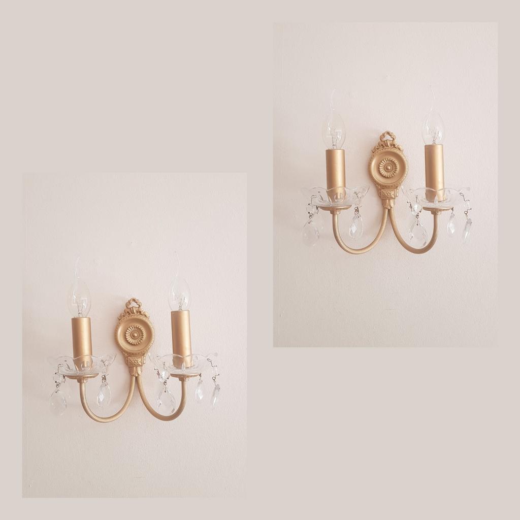 Set van 2 prachtige brocante, klassieke wandlampen, Huis en Inrichting, Lampen | Wandlampen, Ophalen of Verzenden