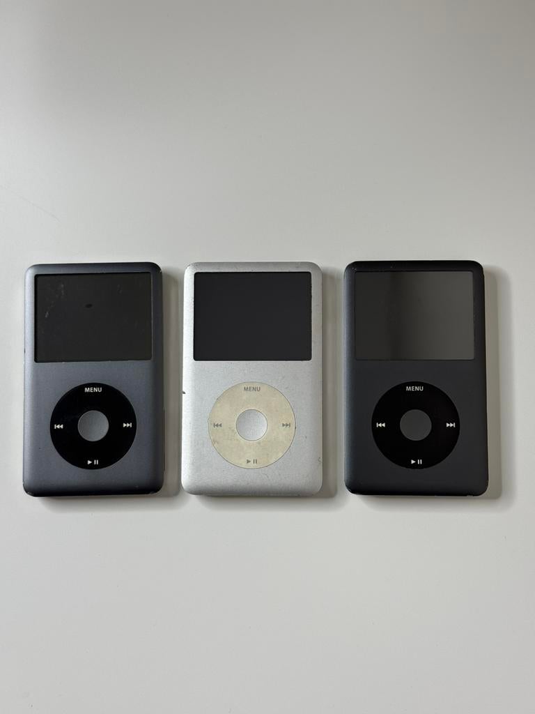 Bundel 3x Apple iPod Classic 6.5 & 7, Audio, Tv en Foto, Mp3-spelers | Apple iPod, 40 GB en meer, Ophalen of Verzenden, Niet werkend