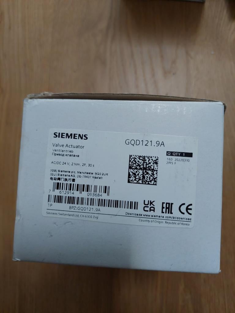 Siemens GQD121.9A klepactuator, Hobby en Vrije tijd, Elektronica-componenten, Verzenden