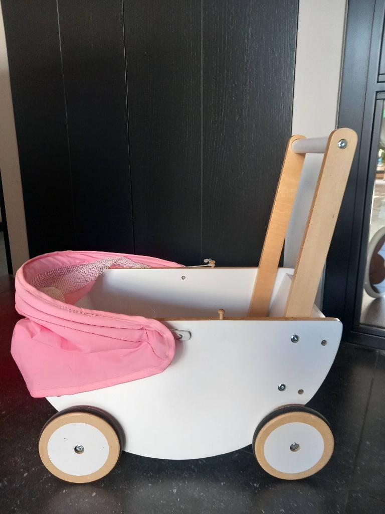 Houten stabiele poppenwagen, Kinderen en Baby's, Speelgoed | Poppen, Gebruikt, Babypop, Ophalen