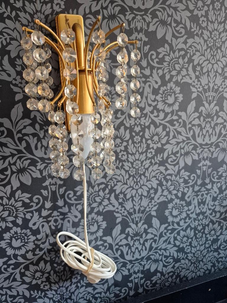 wandlampje met pegels, Ophalen of Verzenden, Gebruikt, Metaal, Klassiek