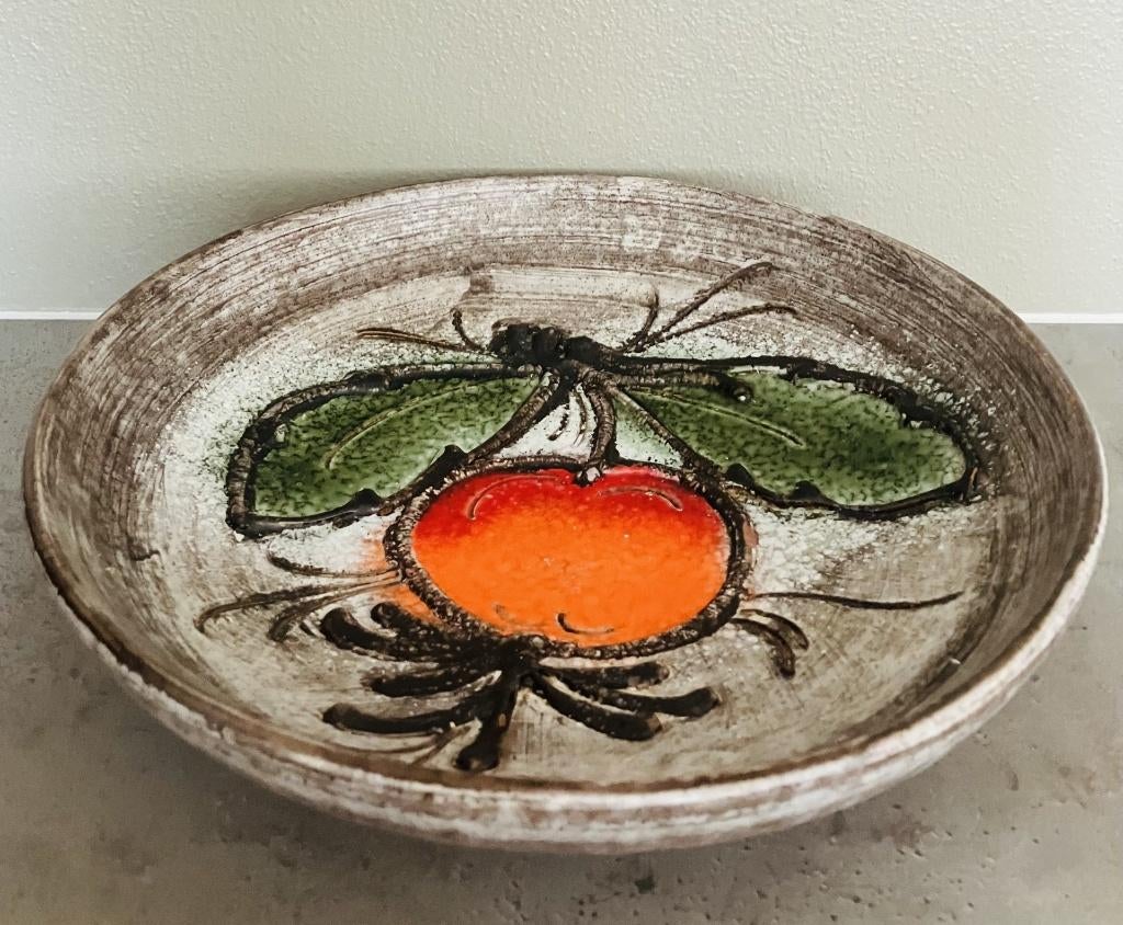 West-Germany sixties fat lava (fruit)schaal oranje rustiek, Ophalen of Verzenden