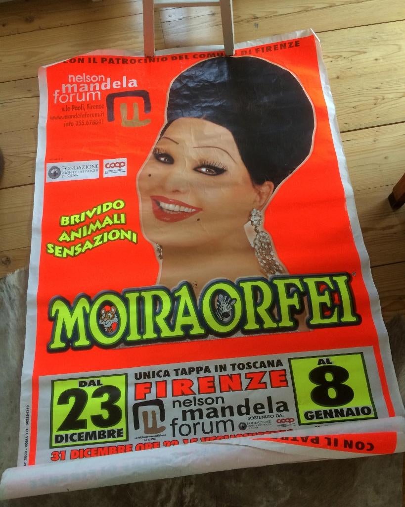 Kleurrijke A0, Decoratieve poster Moira Orfei Italia, Ophalen