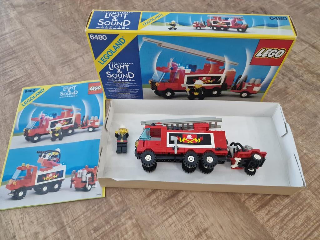 Lego 6480 Brandweerwagen met doos, Ophalen of Verzenden