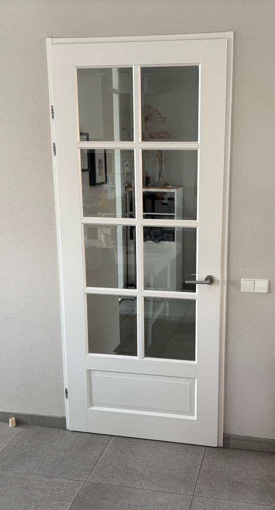 Opdekdeuren binnen met glaspanelen inclusief beslag, Ophalen, 80 tot 100 cm, 215 cm of meer, Binnendeur