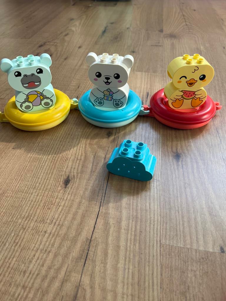 Duplo badspeeltjes: nijlpaard, beer en eendje, Ophalen of Verzenden, Gebruikt
