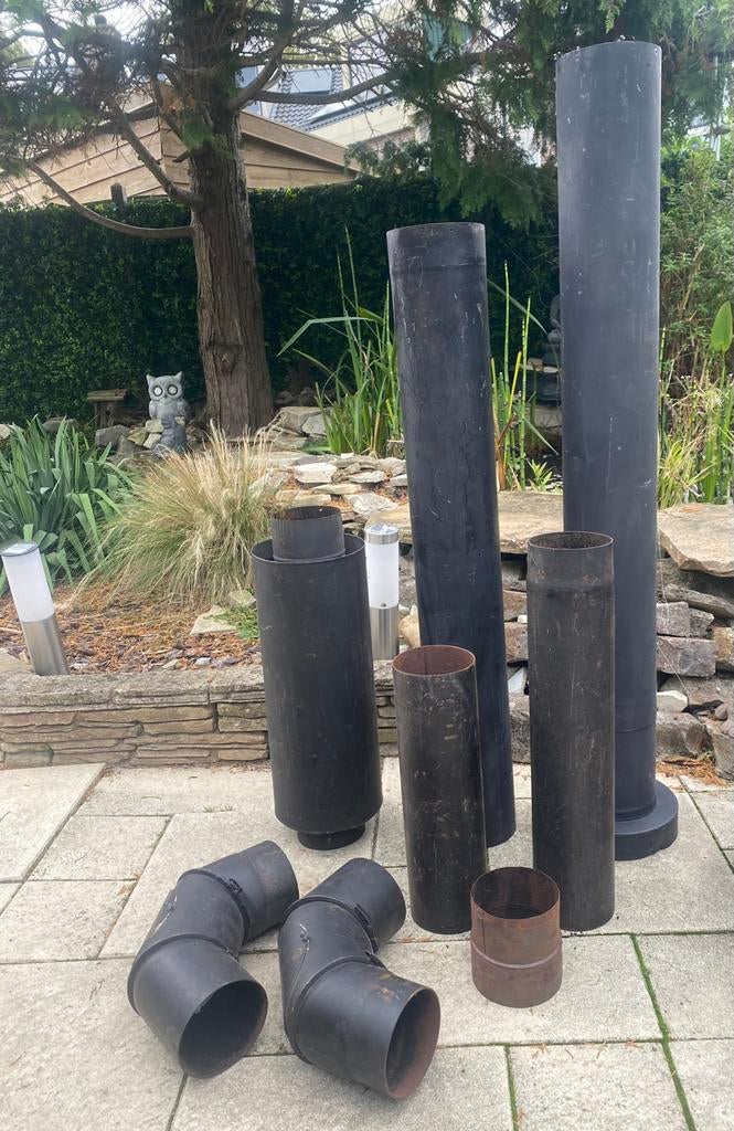 Div. Rookkanaal kachelpijpen staal rvs hout pelletkachel enz, Ophalen, Overige soorten, Zo goed als nieuw, Vrijstaand