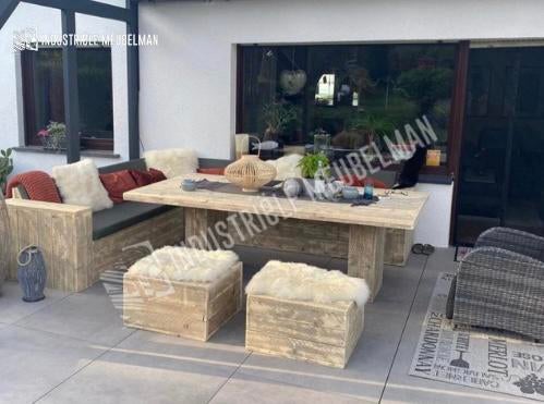 Steigerhouten Hoekbank Loungebanken Tuinset stoelen ACTIES, Verzenden, Steigerhout, Nieuw, Eettafel